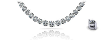 Graduated Diamond Strand Necklace With Shiny Links Lab-Grown Diamond  with 2.05 ct.(finished)