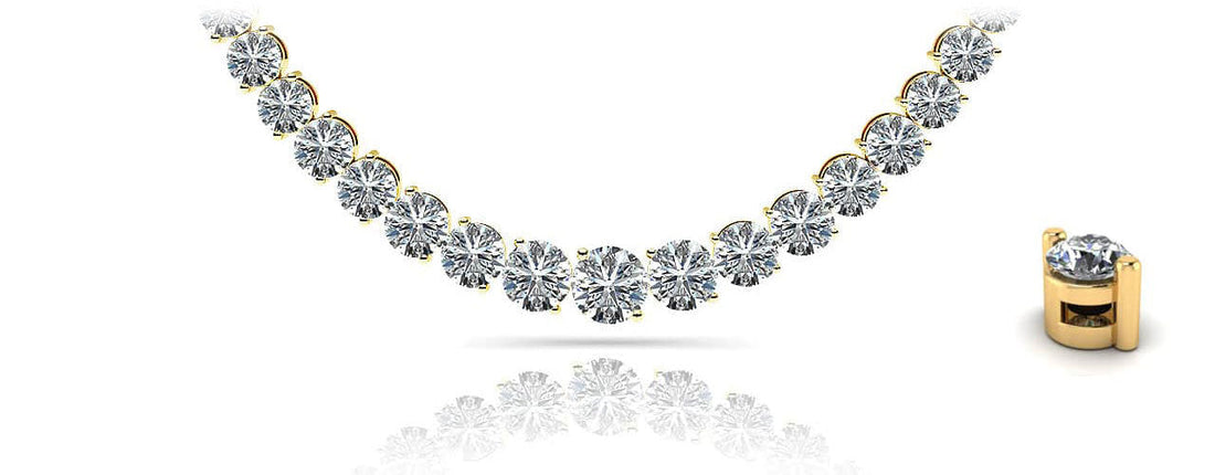 Graduated Diamond Strand Necklace With Shiny Links Diamond  with 3.05 ct.(finished)