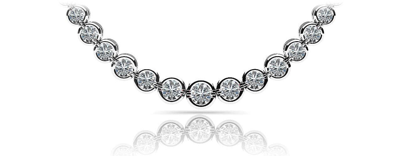 Classic Diamond Strand Necklace With Shiny Links Diamond  with 1.99 ct.(finished)