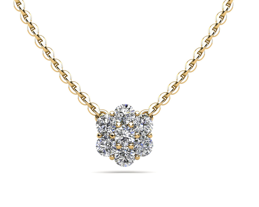 Flower Burst Diamond Pendant Diamond  with 0.74 ct.(finished) 3mm