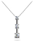 Four Prong 3 Stone Drop Pendant Diamond  with 0.27 ct.(finished) 2.2mm, 2.8mm, 3.4mm