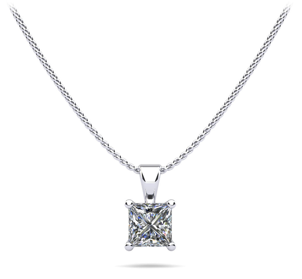 Perfect Princess Diamond Pendant Lab-Grown Diamond  with 1.00 ct.(finished) 5.5mm