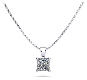 Perfect Princess Diamond Pendant Lab-Grown Diamond  with 1.00 ct.(finished) 5.5mm