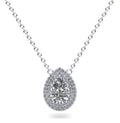 Double Halo Pear Shape Diamond Pendant Lab-Grown Diamond  with 1.26 ct.(finished) 8.5x5.5mm, 1mm