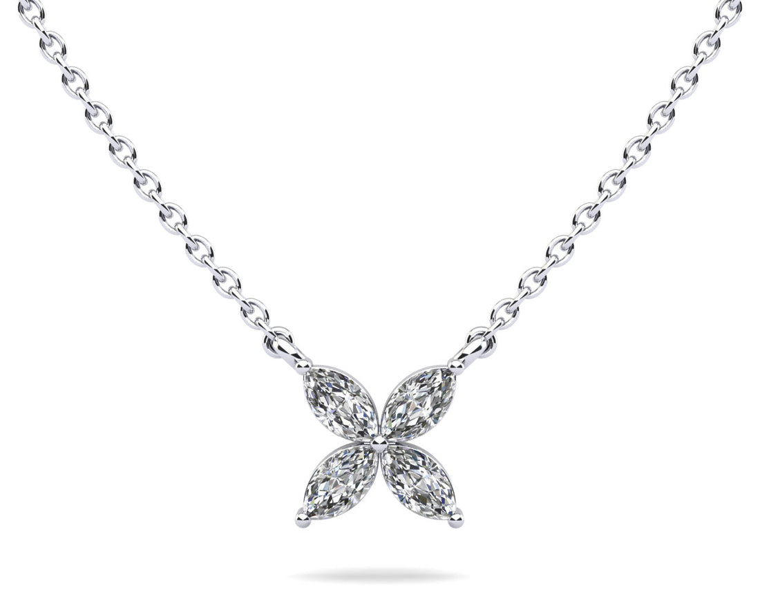 Flower Marquise Diamond Pendant Diamond  with 0.40 ct.(finished) 4x2mm