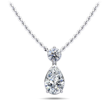 Round and Pear Diamond Pendant Diamond  with 0.49 ct.(finished) 6x4mm, 3.7mm