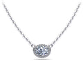 Oval Halo Diamond Pendant Lab-Grown Diamond  with 1.10 ct. (1.00 ct. center diamond)