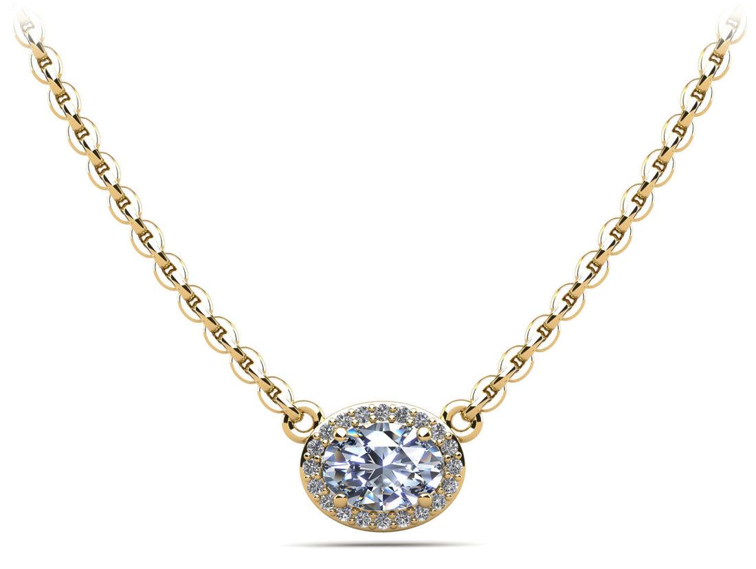 Oval Halo Diamond Pendant Diamond  with 1.71 ct. (1.60 ct. center diamond)