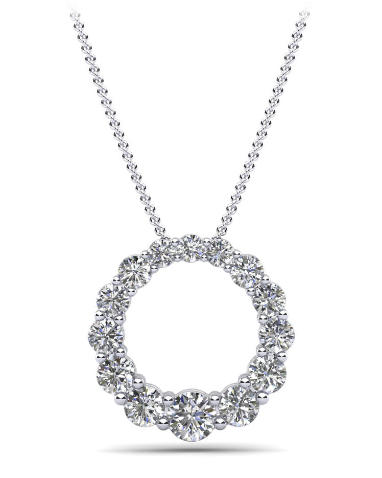 Graduated Brilliant Diamond Pendant Lab-Grown Diamond  with 1.89 ct.(finished)