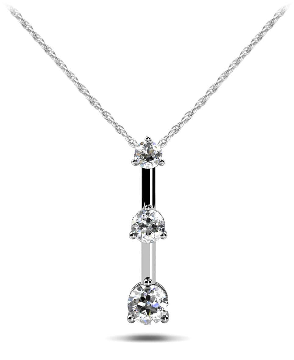 Three Stone Pendant Lab-Grown Diamond  with 0.27 ct.(finished) 2.2mm, 2.8mm, 3.4mm