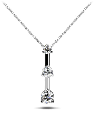 Three Stone Pendant Lab-Grown Diamond  with 0.27 ct.(finished) 2.2mm, 2.8mm, 3.4mm