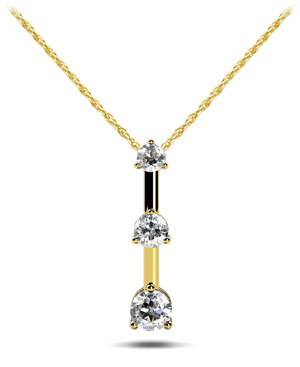 Three Stone Pendant Lab-Grown Diamond  with 0.27 ct.(finished) 2.2mm, 2.8mm, 3.4mm