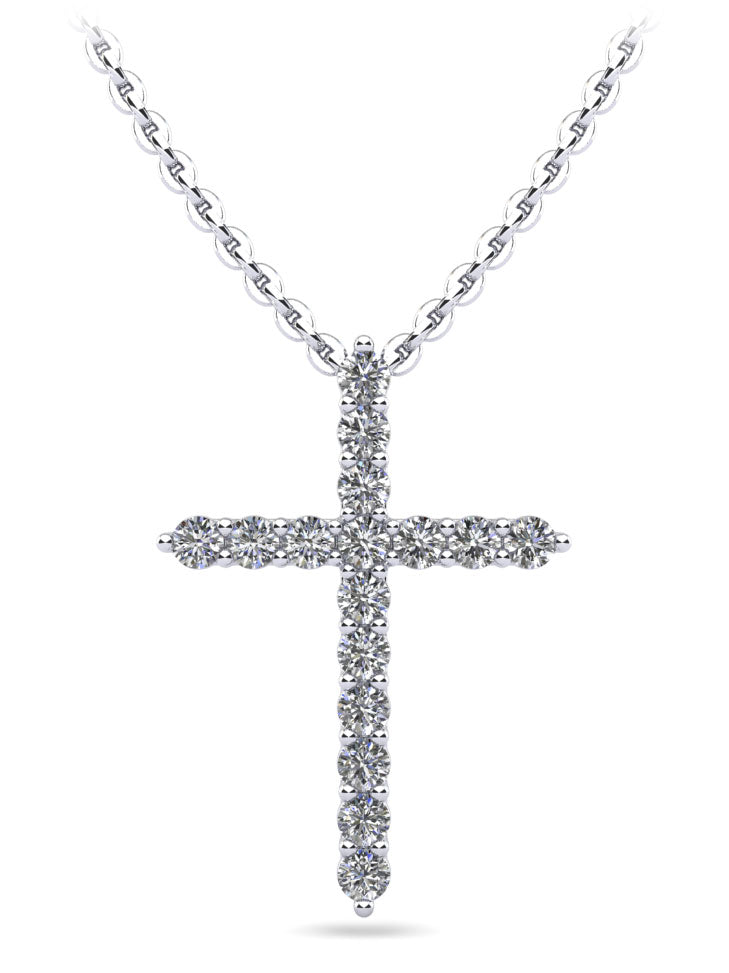 Timeless Cross Diamond Necklace Lab-Grown Diamond  with 0.96 ct.(finished) 2.5mm