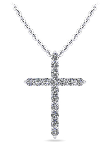 Timeless Cross Diamond Necklace Lab-Grown Diamond  with 0.96 ct.(finished) 2.5mm