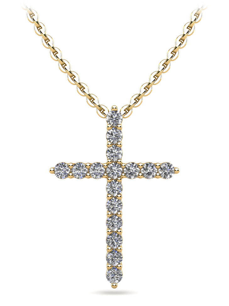 Timeless Cross Diamond Necklace Diamond  with 0.96 ct.(finished) 2.5mm