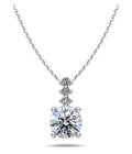 Brilliant Round Drop Diamond Pendant Lab-Grown Diamond  with 1.61 ct.(finished) 2.1mm, 7.4mm