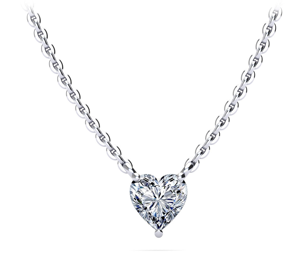 Solitaire Heart Diamond Pendant Lab-Grown Diamond  with 1.00 ct.(finished) 6.5mm