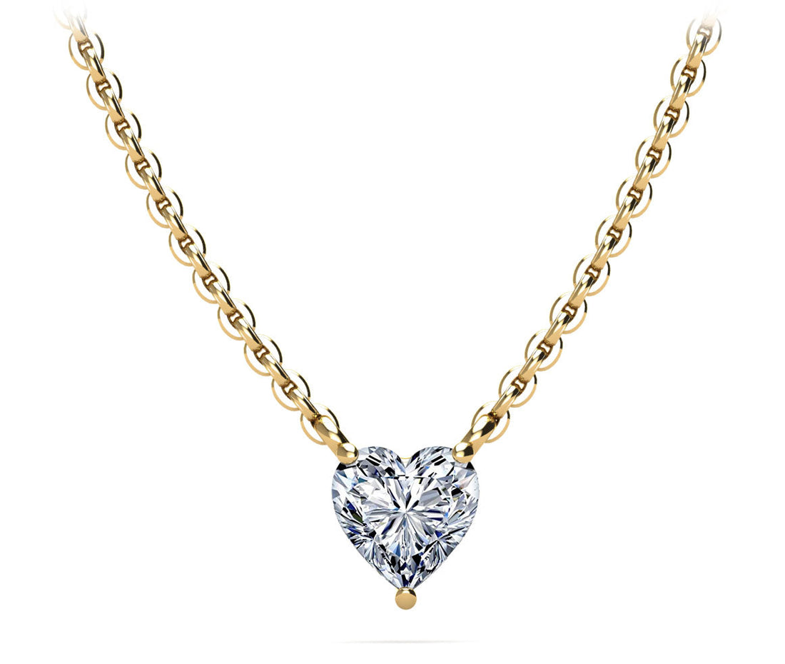 Solitaire Heart Diamond Pendant Diamond  with 1.50 ct.(finished) 7.5mm