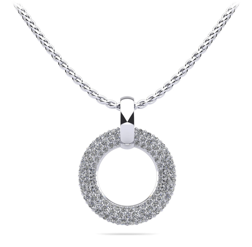 Circle of Life Diamond Pendant Lab-Grown Diamond  with 0.96 ct.(finished) 1.1mm, 1.3mm, 1.5mm