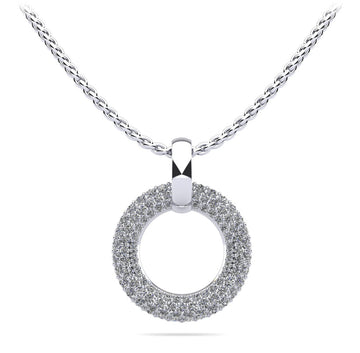 Circle of Life Diamond Pendant Lab-Grown Diamond  with 0.96 ct.(finished) 1.1mm, 1.3mm, 1.5mm