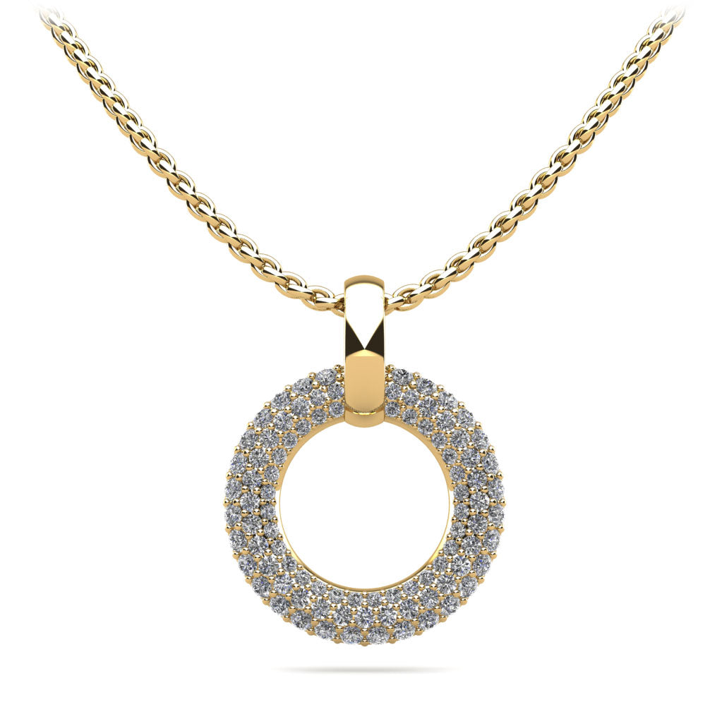 Circle of Life Diamond Pendant Lab-Grown Diamond  with 0.96 ct.(finished) 1.1mm, 1.3mm, 1.5mm