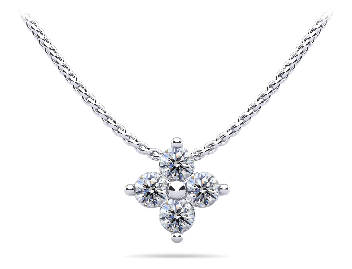 Brilliant Four Diamond Pendant Lab-Grown Diamond  with 1.52 ct.(finished) 4.6mm