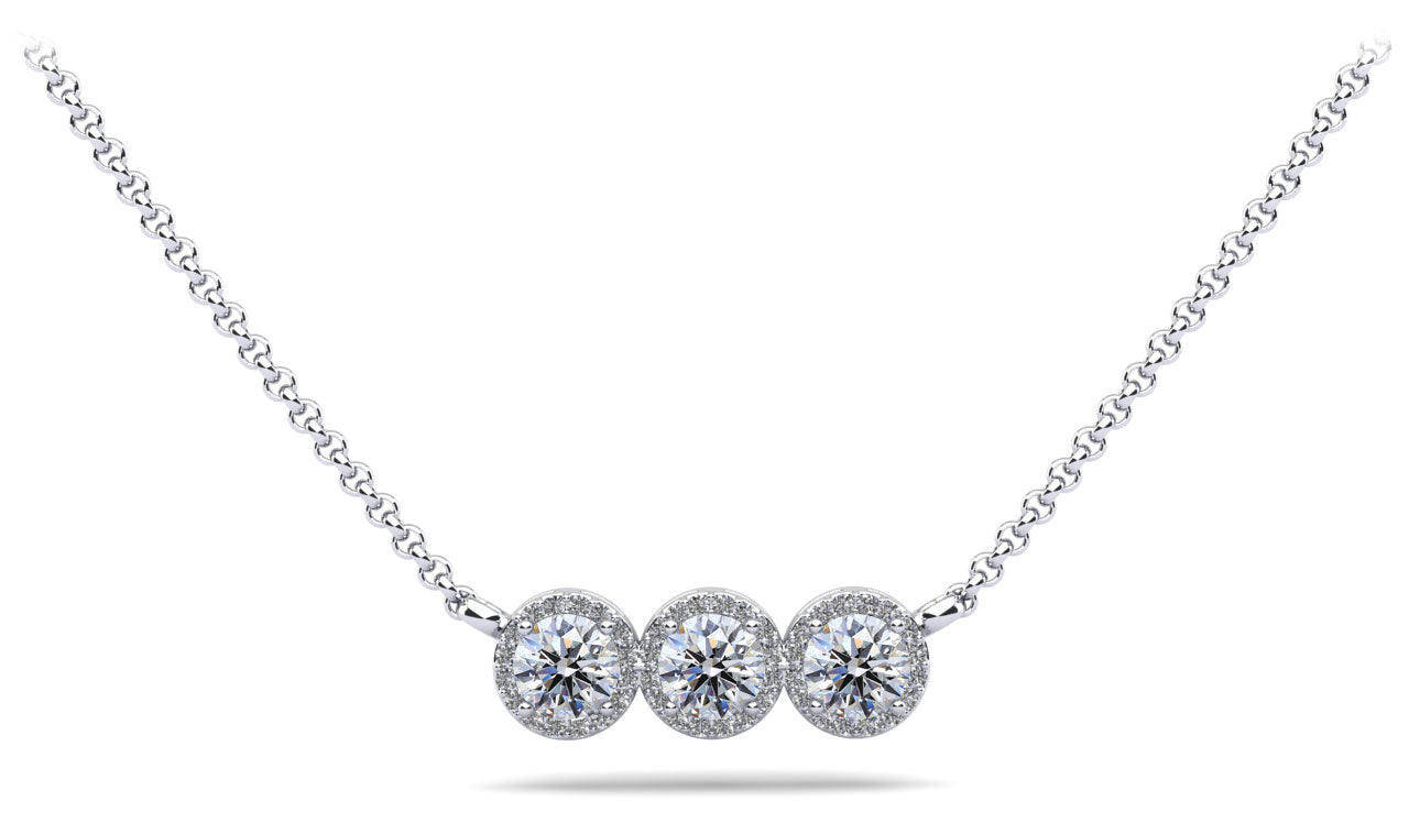 Triple Brilliance Diamond Necklace Lab-Grown Diamond  with 1.26 ct.(finished) 1mm, 4.5mm