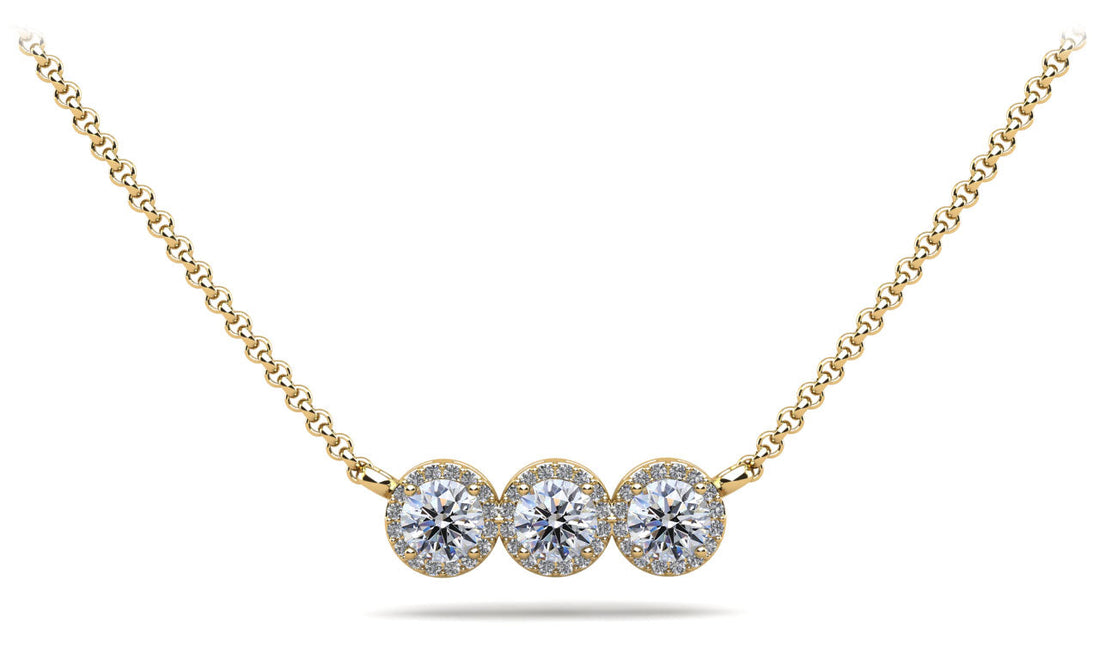 Triple Brilliance Diamond Necklace Diamond  with 2.29 ct.(finished) 1.1mm, 5.5mm