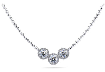 Triple V Shape Brilliance Diamond Necklace Lab-Grown Diamond  with 3.30 ct.(finished) 1mm, 6.5mm