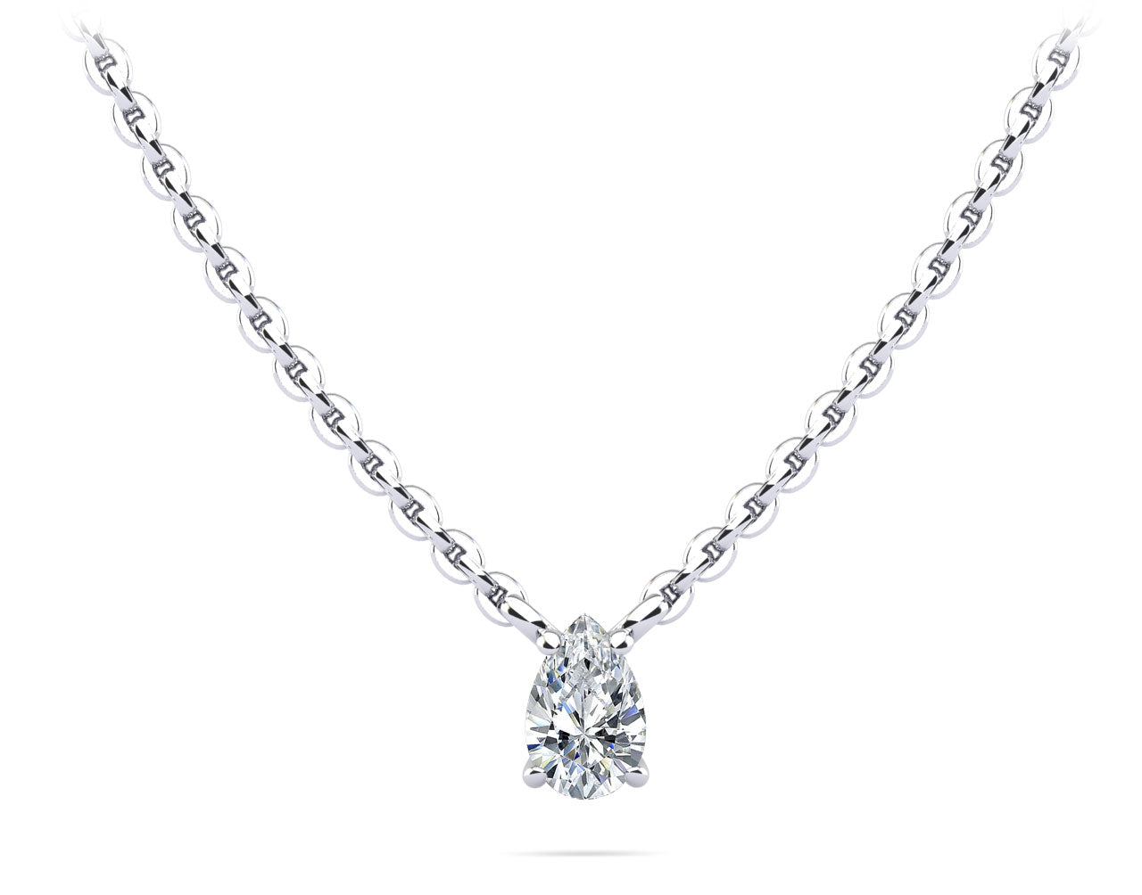 Solitaire Pear Shape Diamond Pendant Lab-Grown Diamond  with 1.00 ct.(finished) 8.5x5.5mm