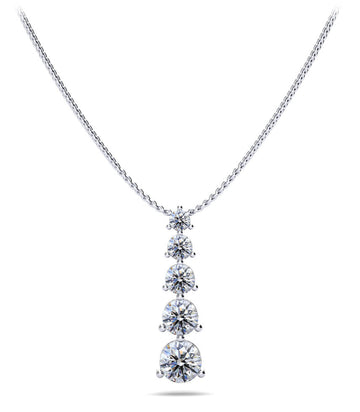 Graduated Five Stone Diamond Pendant Diamond  with 0.95 ct.(finished)