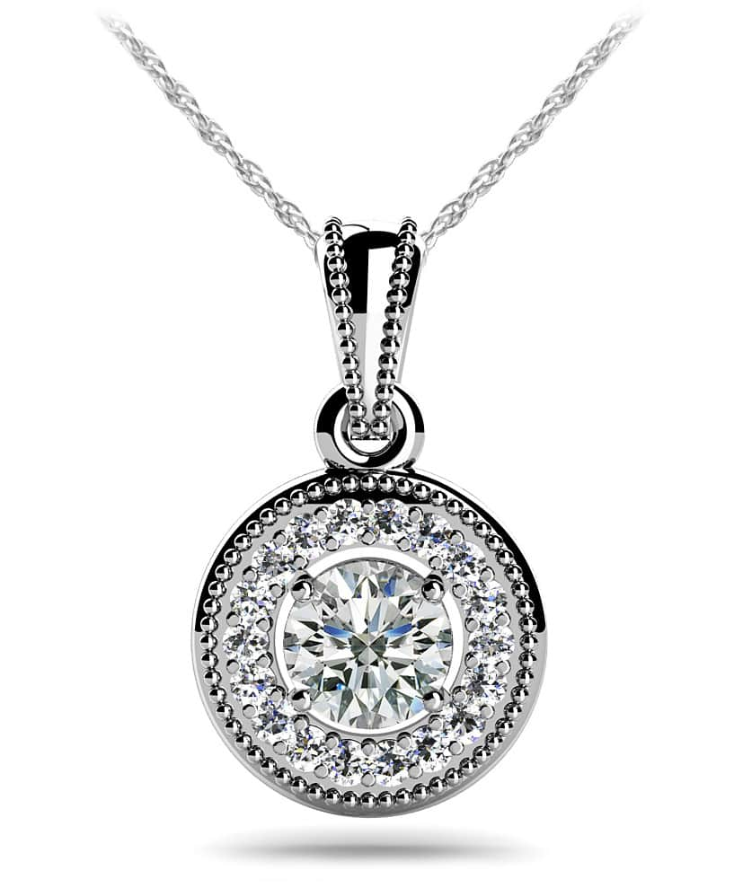 Center Diamond Circle Pendant Diamond  with 0.64 ct.(finished) 1.2mm, 5mm