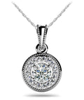 Center Diamond Circle Pendant Lab-Grown Diamond  with 0.64 ct.(finished) 1.2mm, 5mm