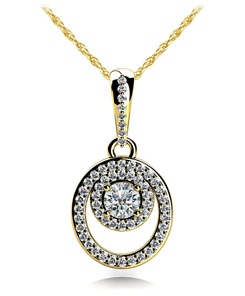 Circle And Oval Diamond Pendant Lab-Grown Diamond  with 0.44 ct.(finished) 1.1mm, 3mm