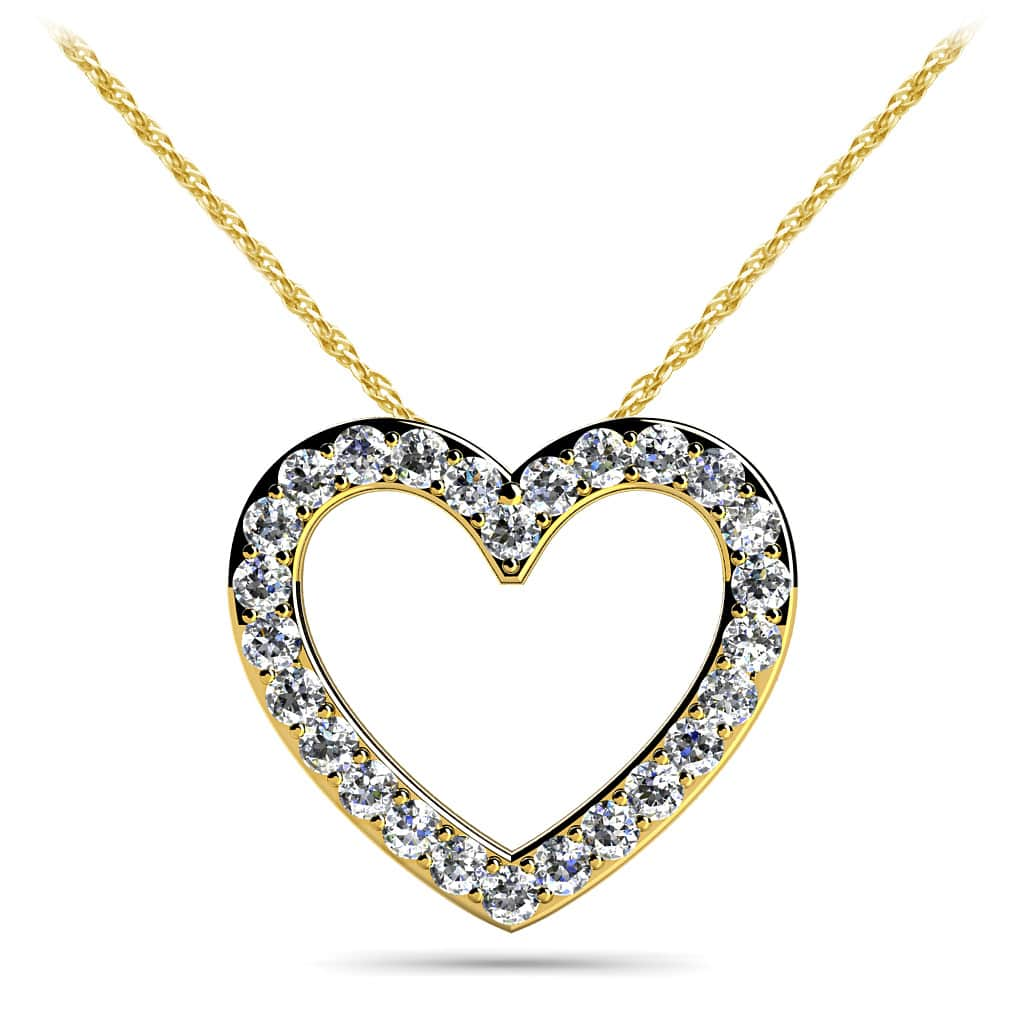 Perfect Diamond Heart Pendant Lab-Grown Diamond  with 1.03 ct.(finished) 2.3mm