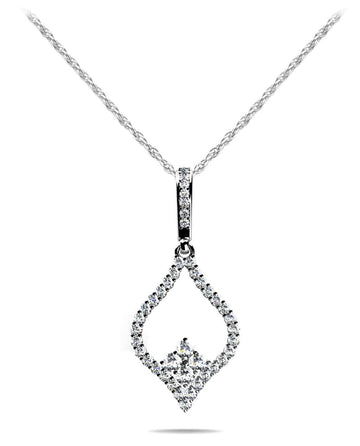 Inverted Heart Diamond Pendant Diamond  with 0.37 ct.(finished) 1.2mm, 1.6mm