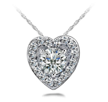 Diamond Center Heart Pendant Diamond  with 0.24 ct.(finished) 1mm, 3.5mm