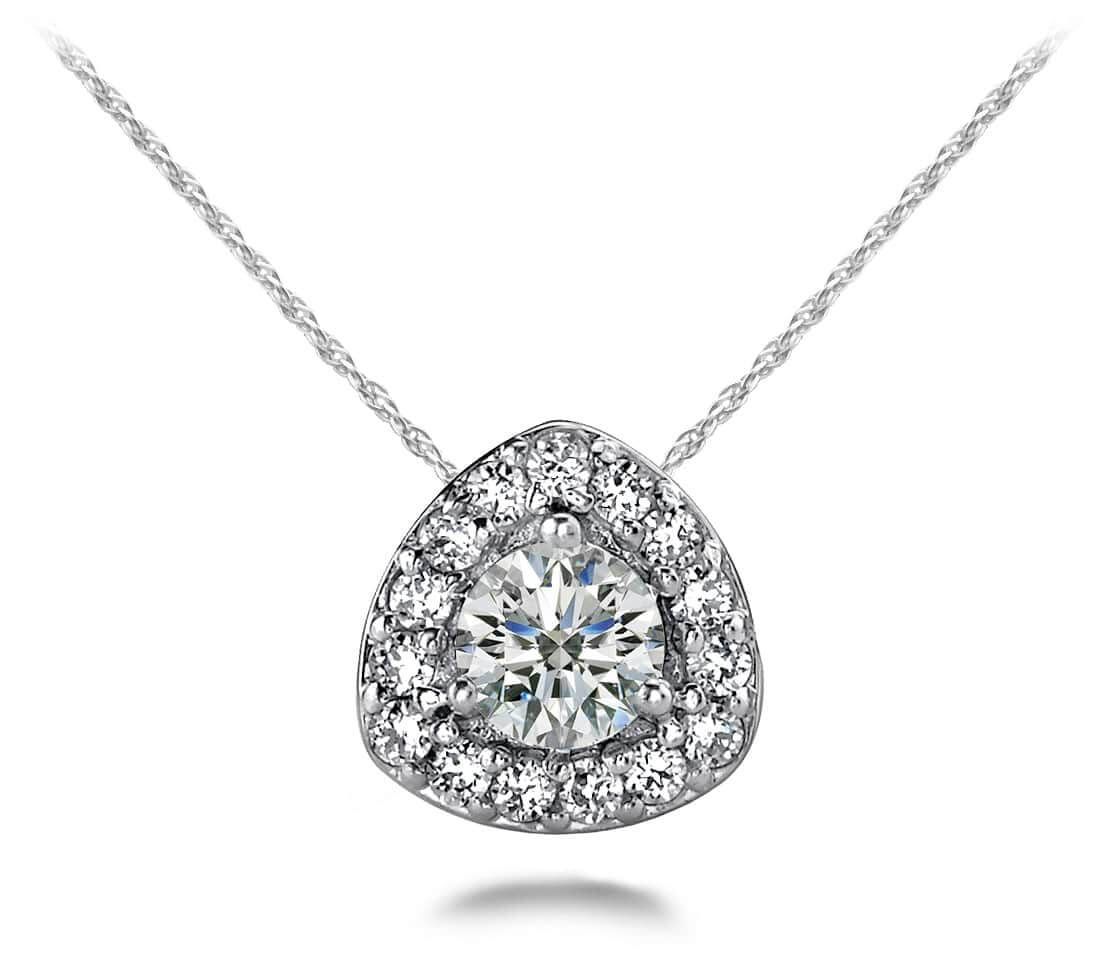 Rounded Triangle Diamond Pendant Diamond  with 0.24 ct.(finished) 1mm, 3.5mm