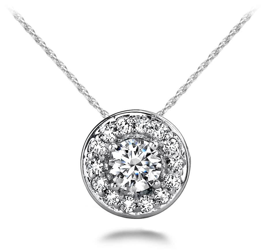 Round Diamond Centered Pendant Diamond  with 0.24 ct.(finished) 1mm, 3.5mm