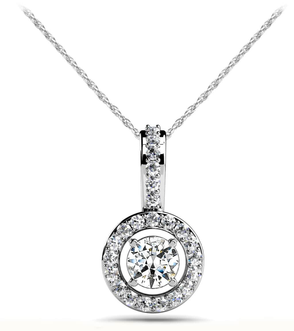 Stylish Diamond Circle Pendant Diamond  with 0.43 ct.(finished) 1.1mm, 4mm