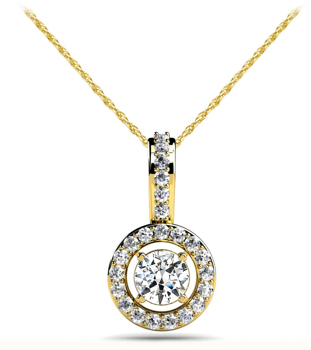 Stylish Diamond Circle Pendant Diamond  with 0.43 ct.(finished) 1.1mm, 4mm