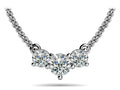 Three Stone Horizontal Diamond Pendant Diamond  with 0.75 ct.(finished) 3.8mm, 4.5mm