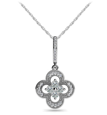 Lucky Four Diamond Pendant Lab-Grown Diamond  with 0.43 ct.(finished) 1.0mm, 2.6mm