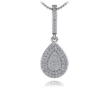 Diamond Teardrop Shaped Drop Pendant Lab-Grown Diamond  with 1.01 ct.(finished) 1.5mm