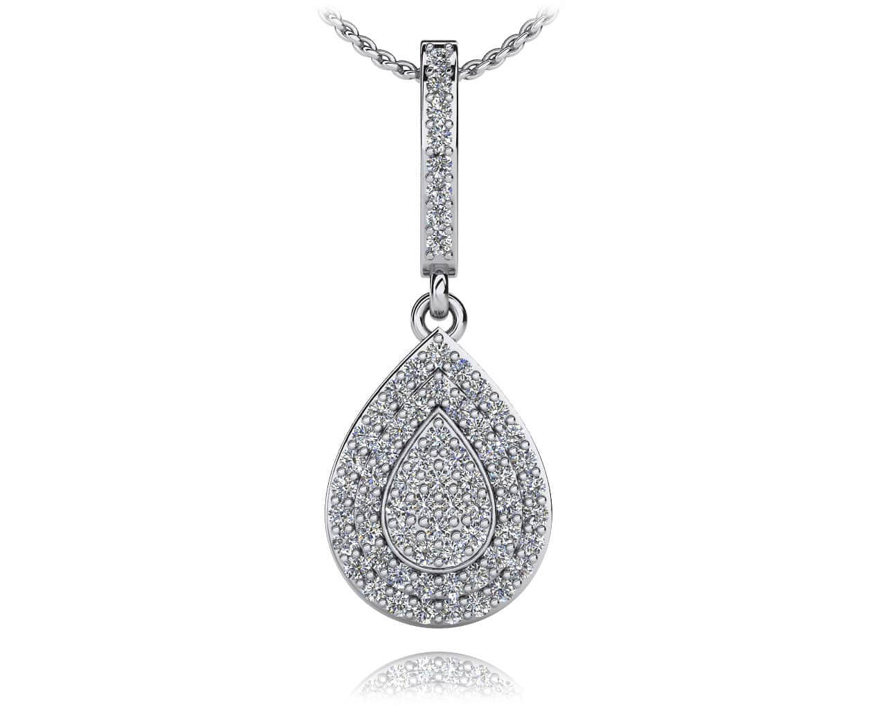 Diamond Teardrop Shaped Drop Pendant Lab-Grown Diamond  with 0.54 ct.(finished) 1.2mm