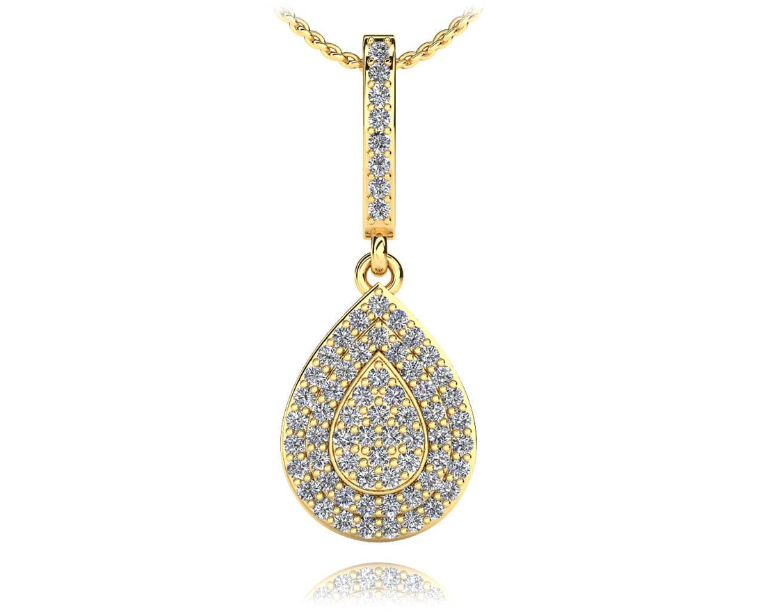 Diamond Teardrop Shaped Drop Pendant Lab-Grown Diamond  with 0.54 ct.(finished) 1.2mm