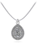 Double Halo Vintage Teardrop Diamond Pendant Diamond  with 0.54 ct.(finished) 6x4mm, 1mm