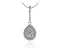 Vintage Teardrop Diamond Pendant Lab-Grown Diamond  with 0.82 ct. (0.50 ct. center diamond)