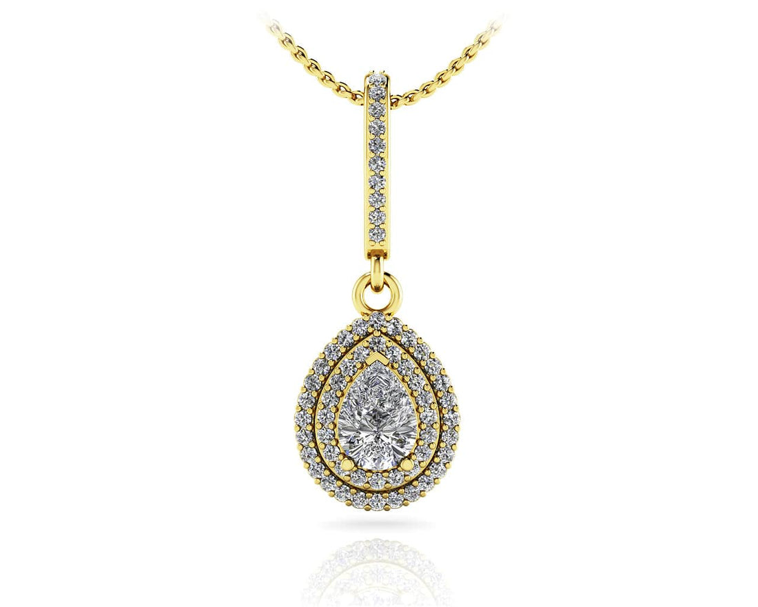 Vintage Teardrop Diamond Pendant Diamond  with 0.82 ct. (0.50 ct. center diamond)