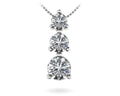 Three Prong 3 Stone Pendant Diamond  with 0.51 ct.(finished) 2.7mm, 3.4mm, 4.2mm